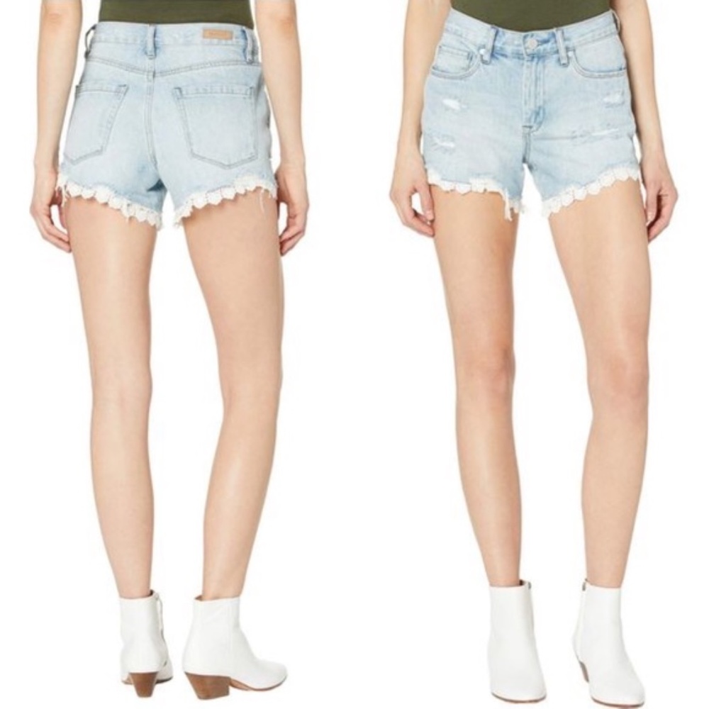 Blank NYC 'The Barrow' Vintage High Waist Short w/ Lace Trim